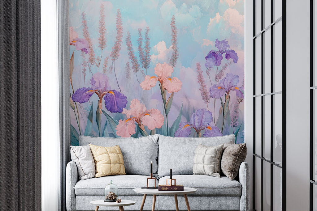 Irises under soft skies — interior 3