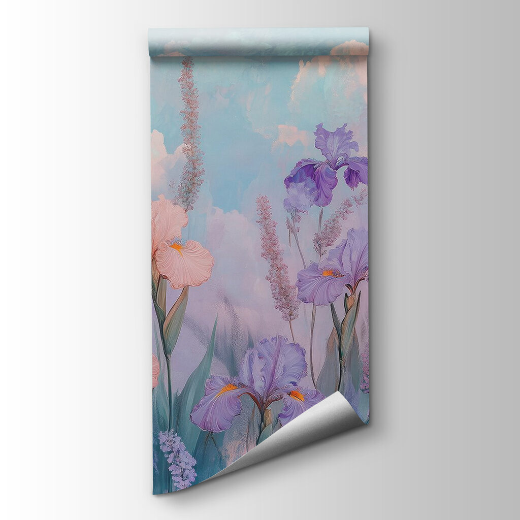 Irises under soft skies — product view