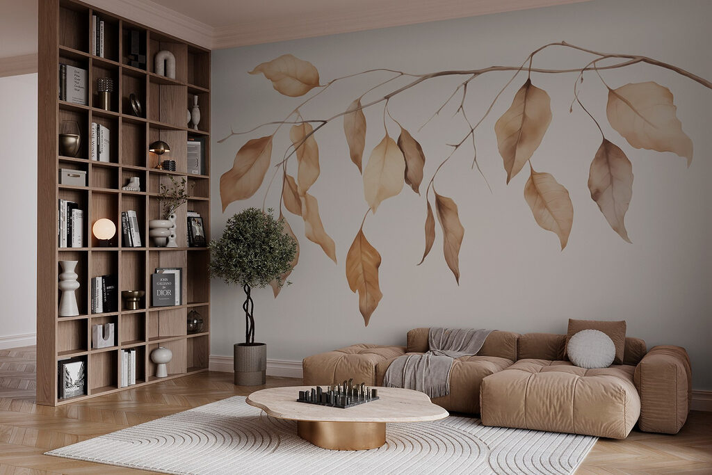 Brown leaves hang down — interior 1