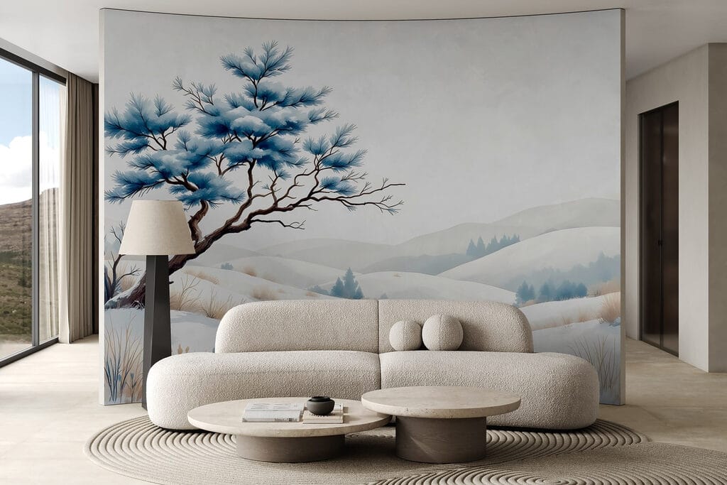 Blue pine, snowy hills — interior 3