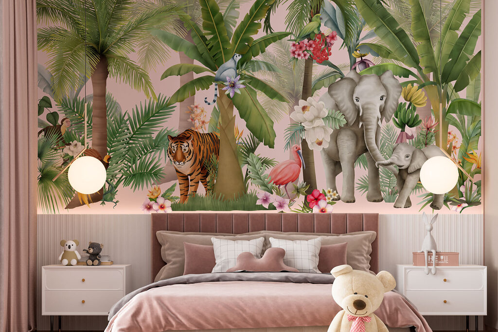 Jungle Friends Together in an interior