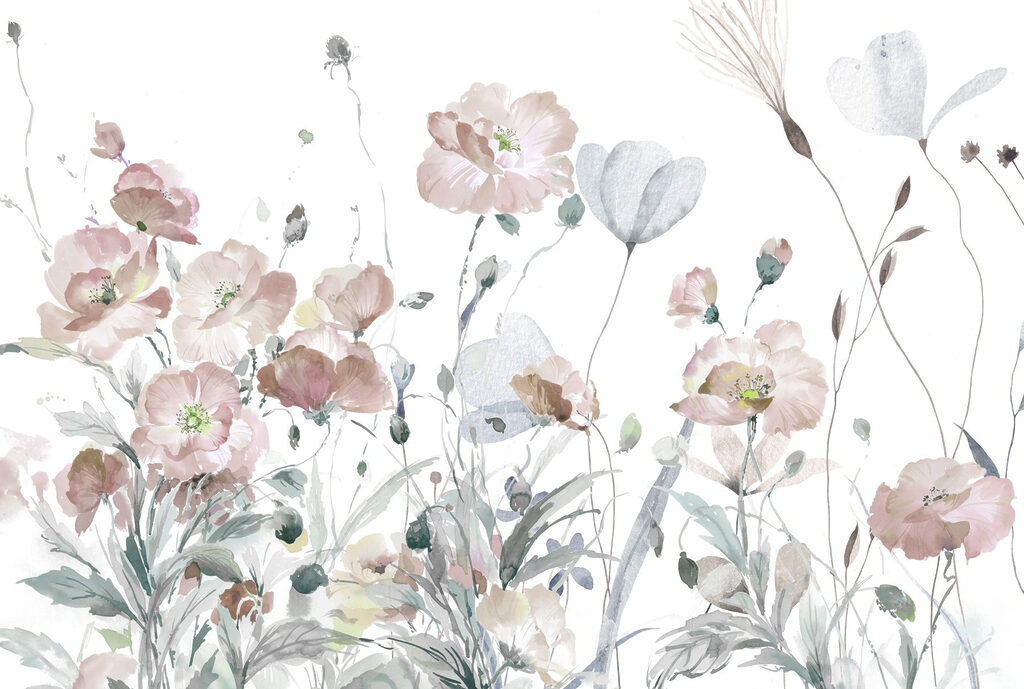 Flowers in Gentle Watercolour — full design