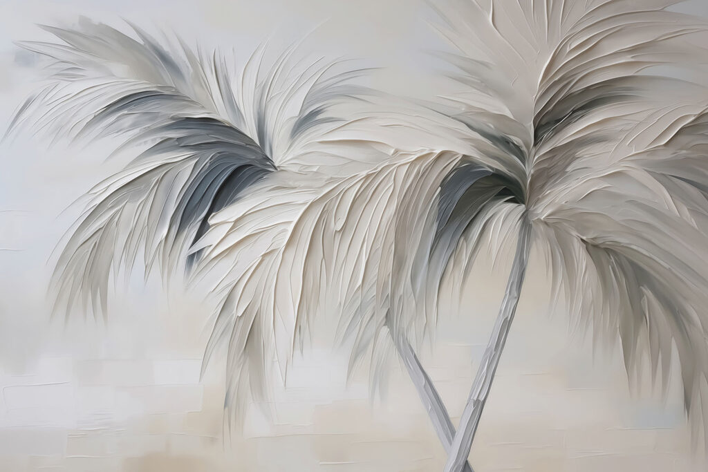 Two palms in relief — full design