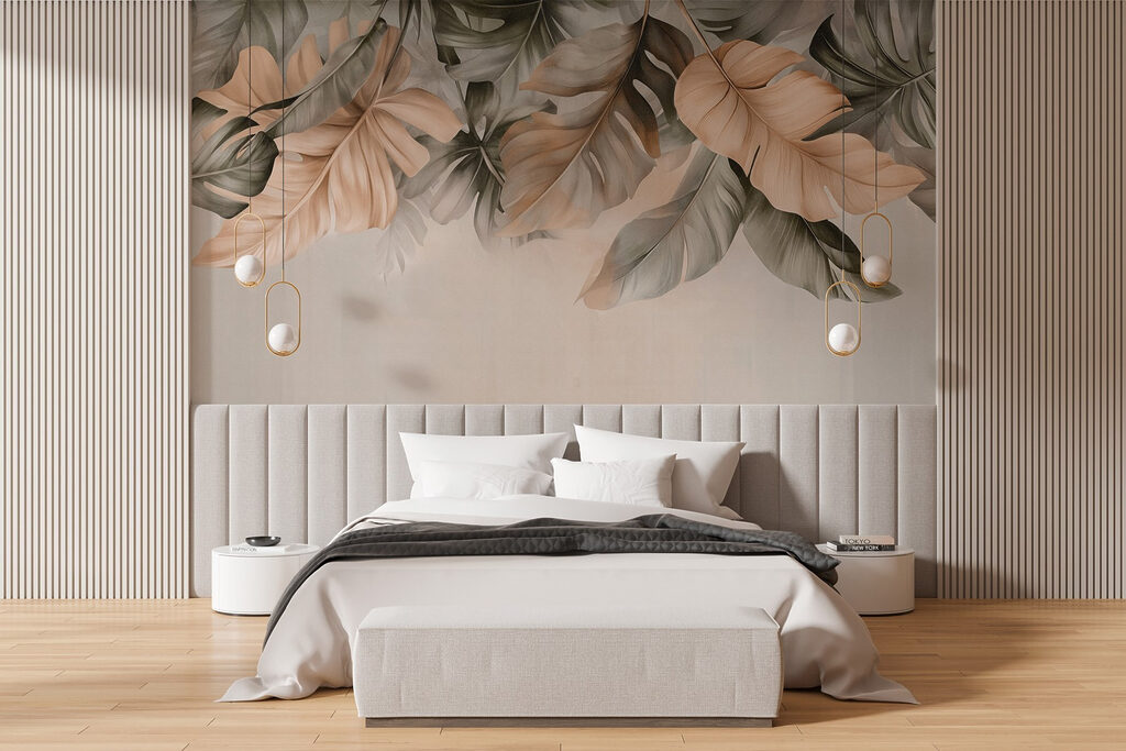 Hanging leaves over taupe — interior 3