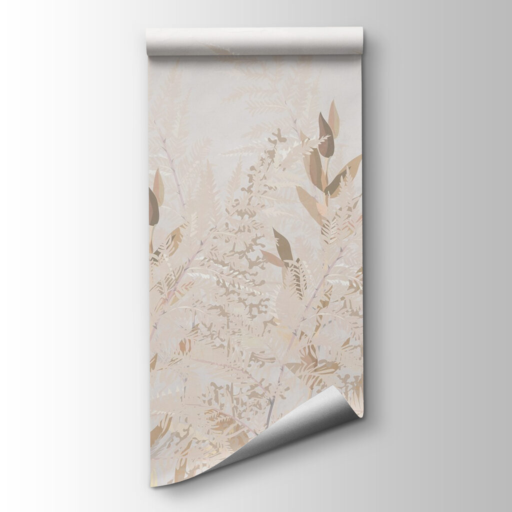 Golden ferns on cream — product view