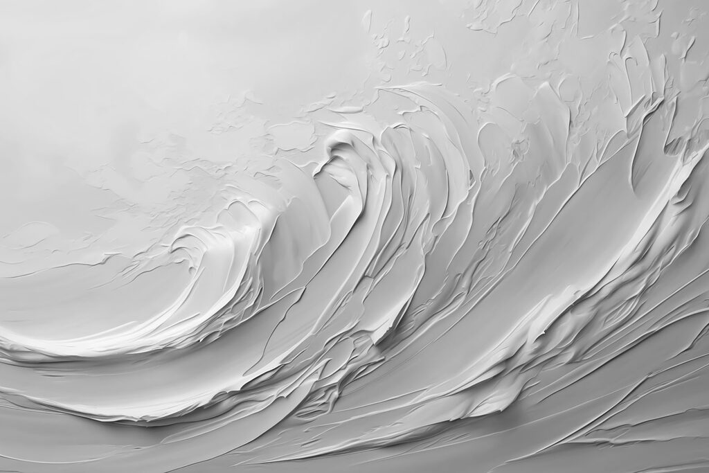 White waves in relief — full design
