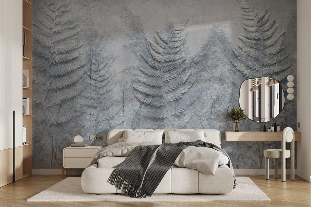 Ferns on Weathered Plaster in an interior