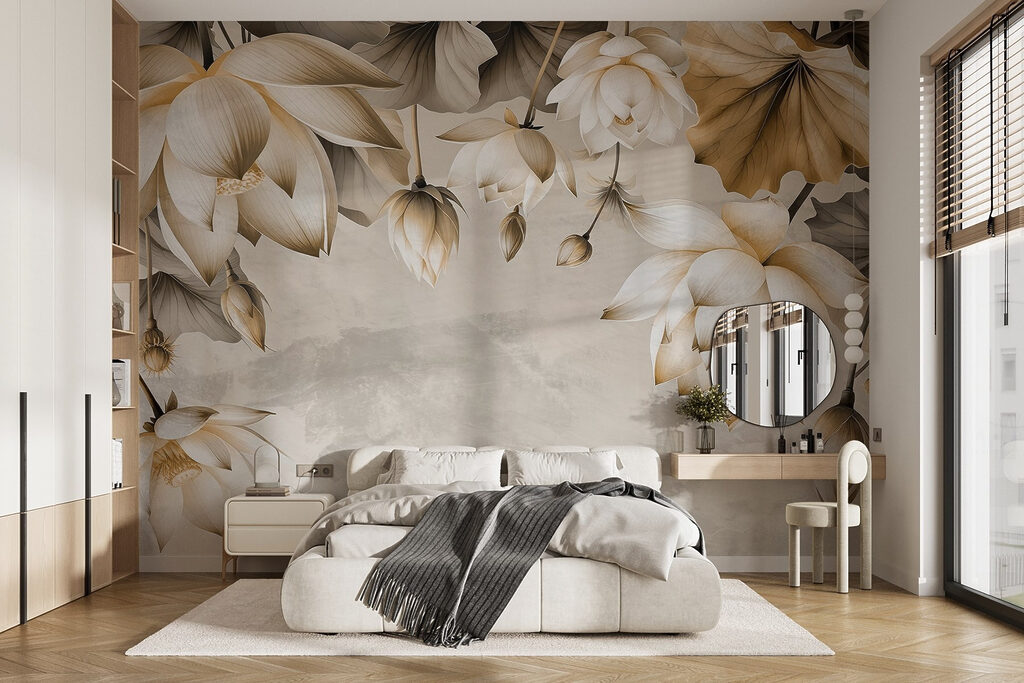 Magnolia Bough in Relief in an interior