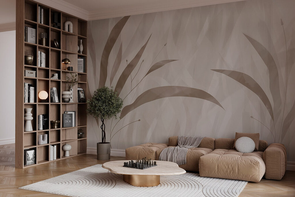 Fine sand-toned leaves — interior 3