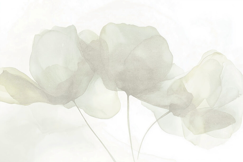 Delicate flowers on stems — full design