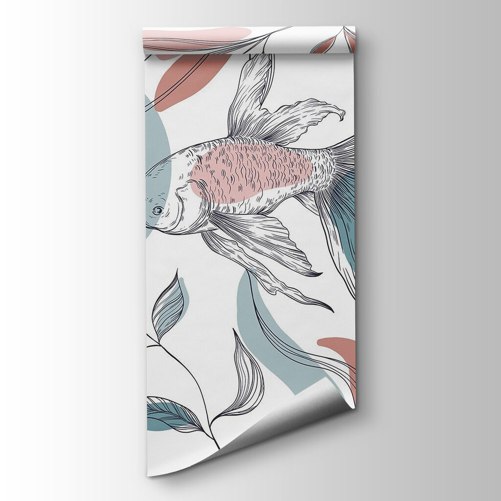 Koi and Botanical Lines — product view