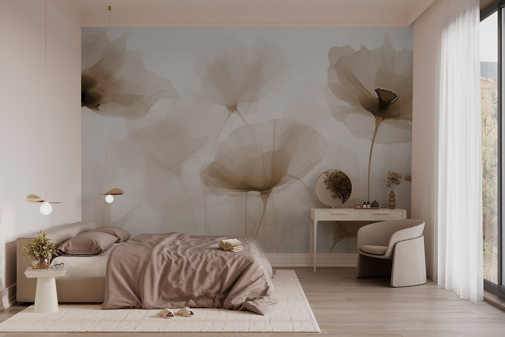Beige flowers, dark hearts — interior 1