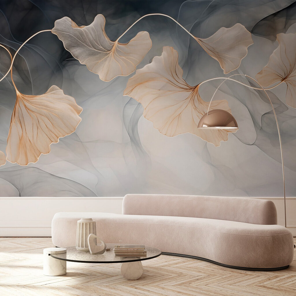 Ginkgo leaves in haze — interior 2