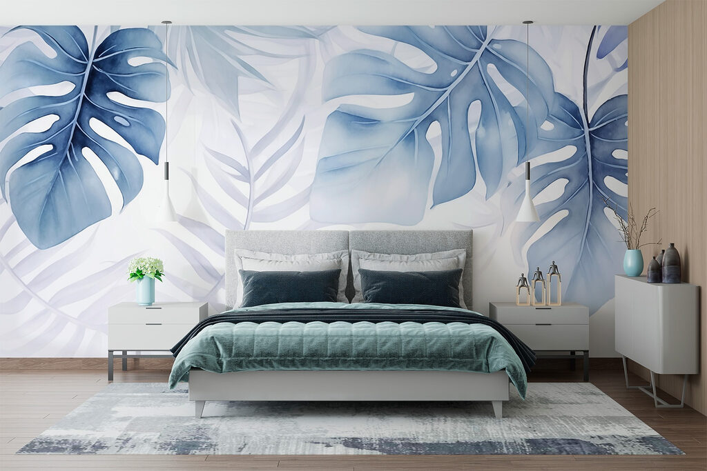 Blue leaves in light — interior 2
