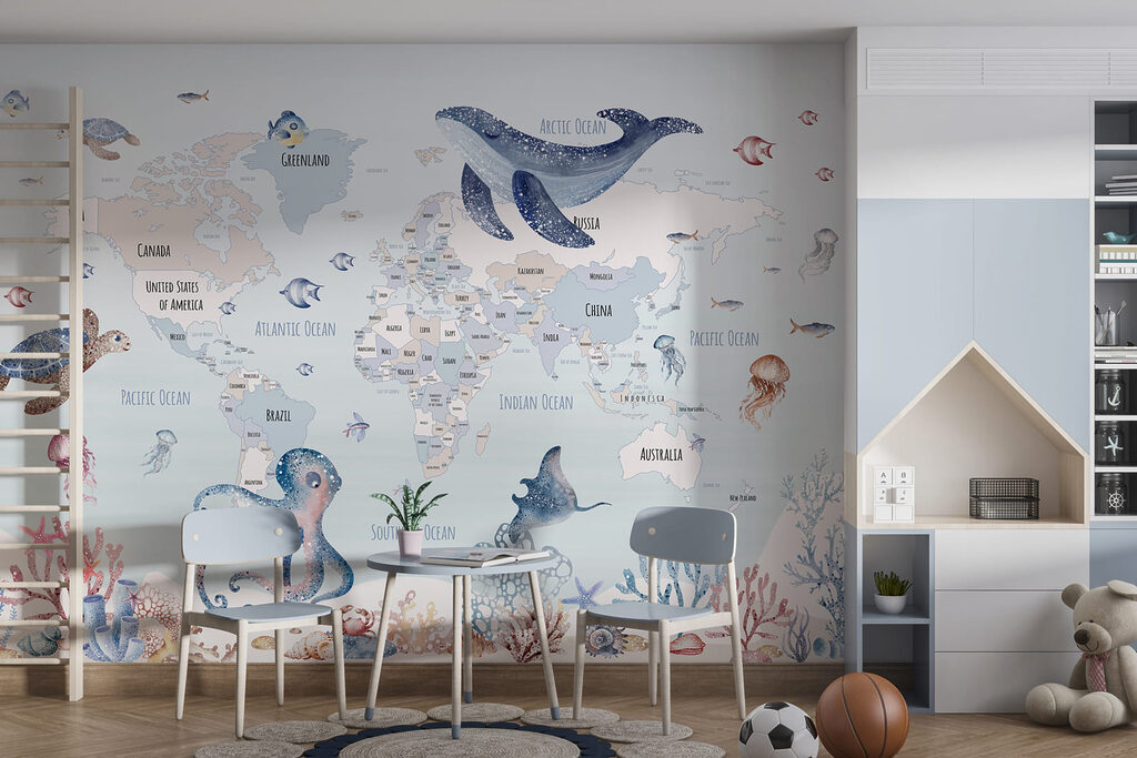 Map with sea creatures — interior 2