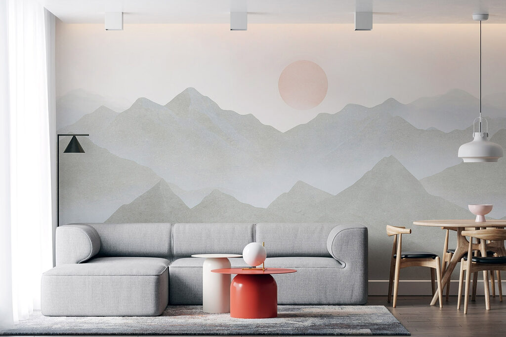 Sun Above Soft Summits in an interior
