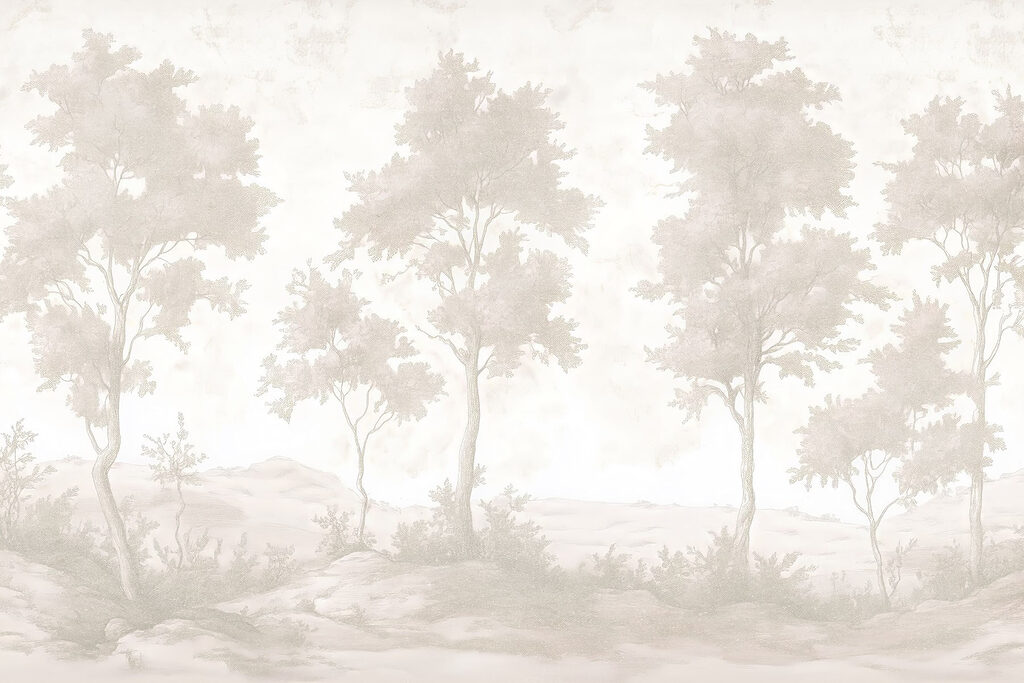 Pale trees on rocks — full design