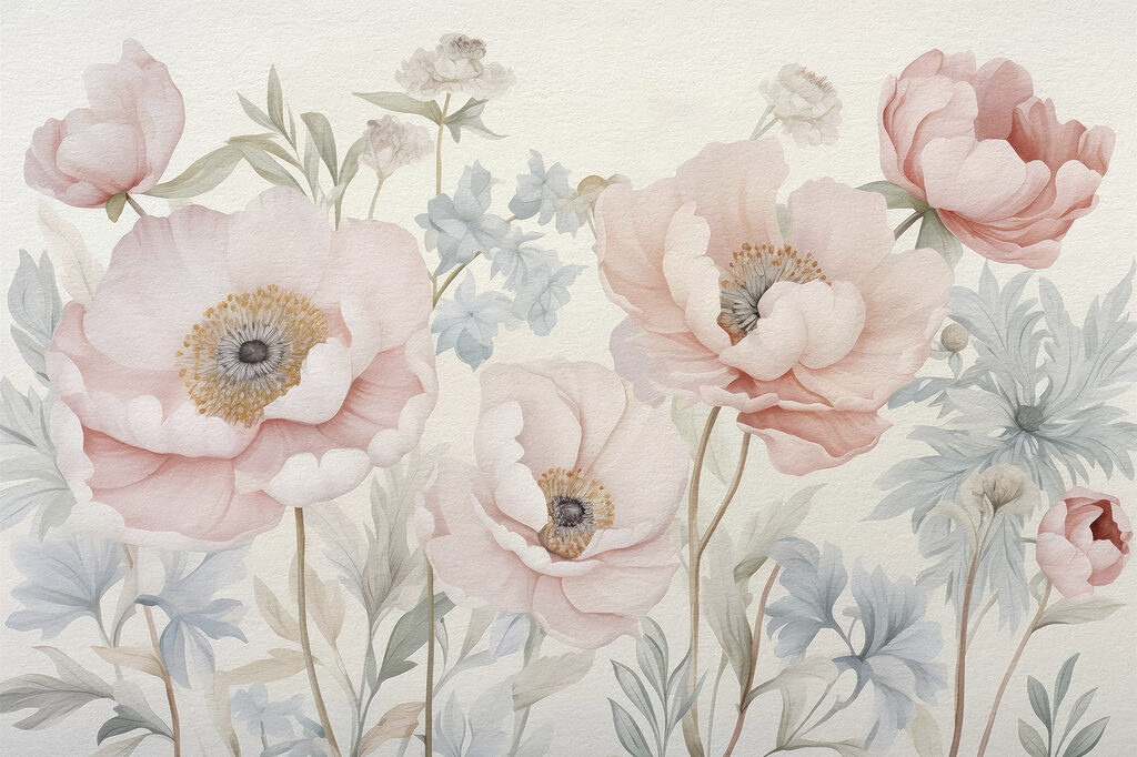 Soft blooms, chalky tones — full design