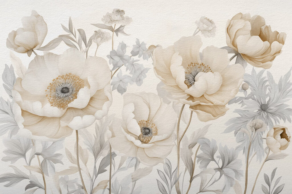 Poppies in Meadow Light — full design