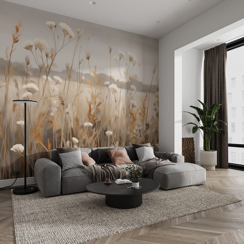 White wildflowers on hills — interior 2