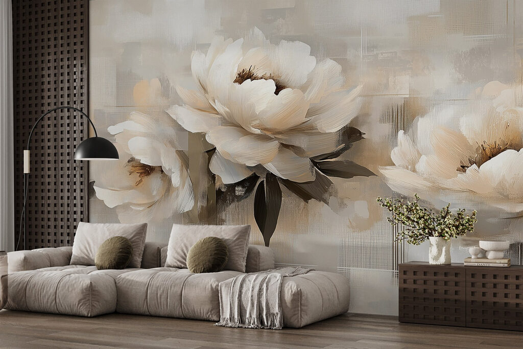 Peonies with brush strokes — interior 3