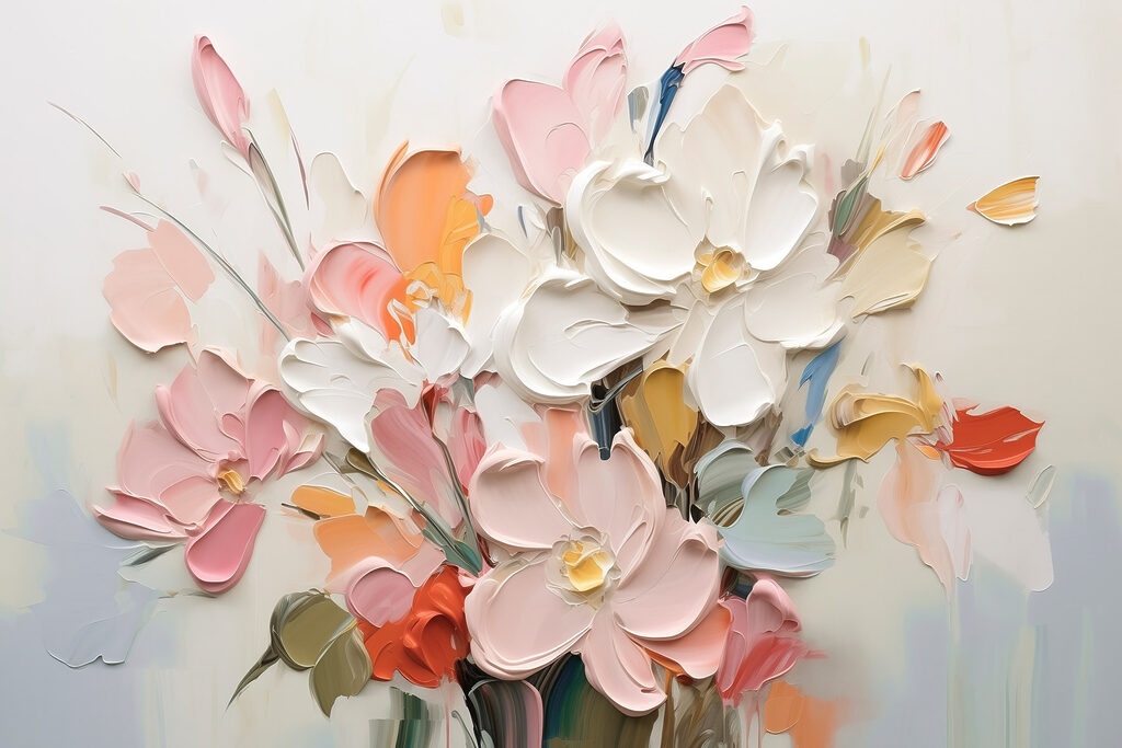 Bouquet in thick brushstrokes — full design
