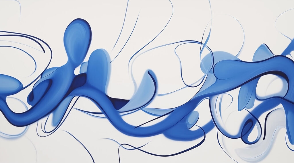 Flowing ink shapes — full design