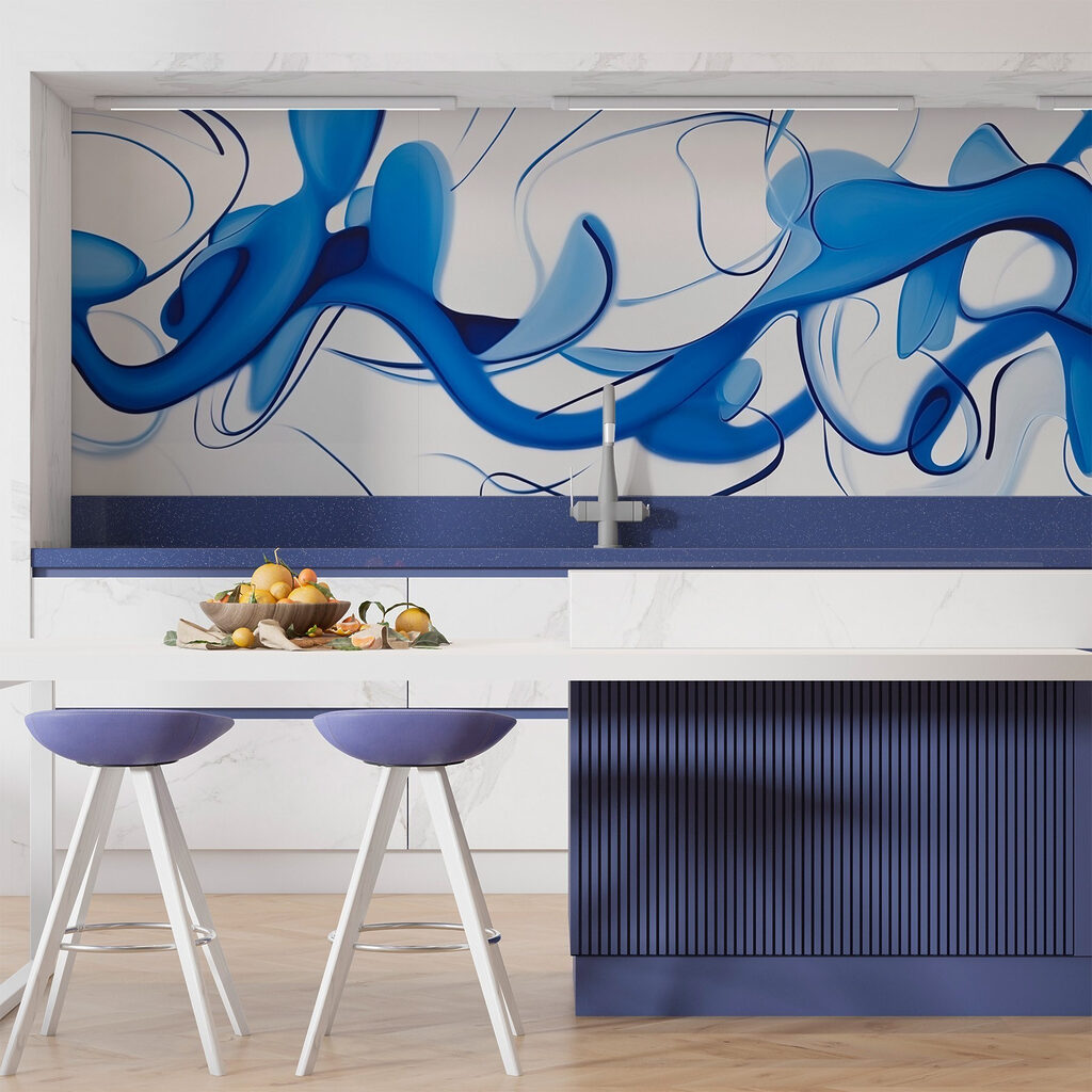 Flowing ink shapes — interior 1