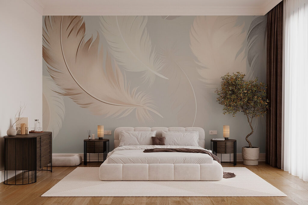 Feathers in cream tones — interior 1