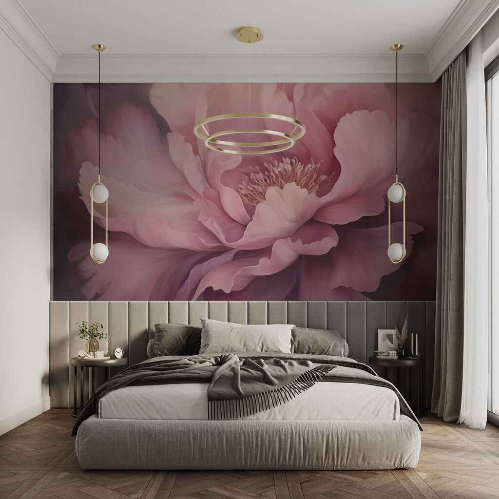 Pink flower in shadow — interior 2