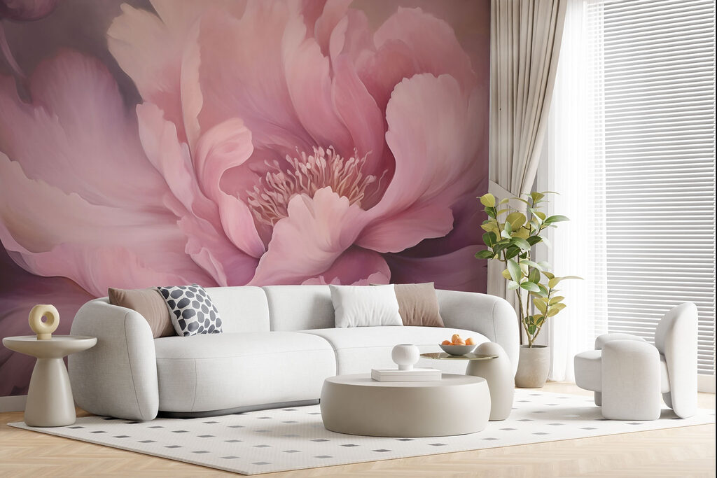 Pink flower in shadow — interior 3