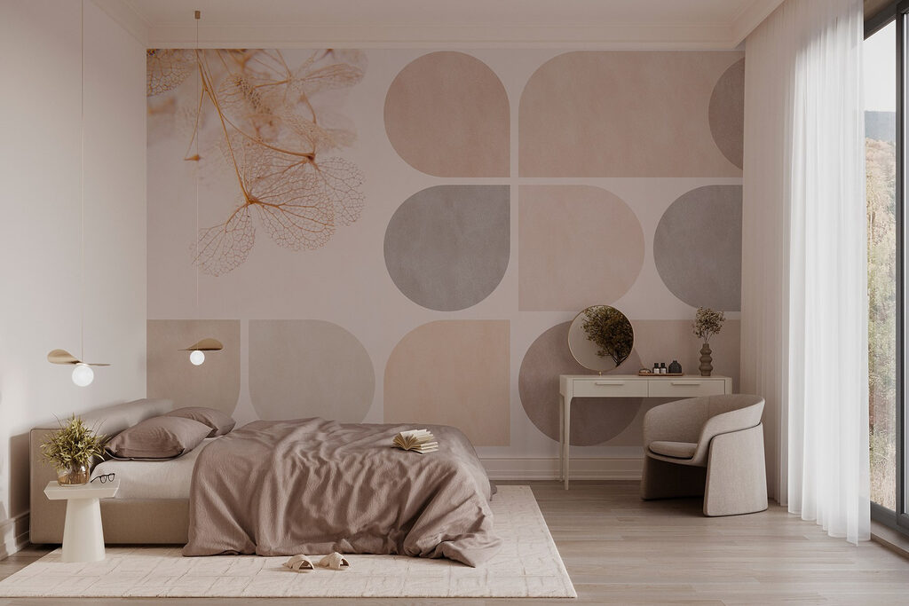 Leaf sprig with arches — interior 1