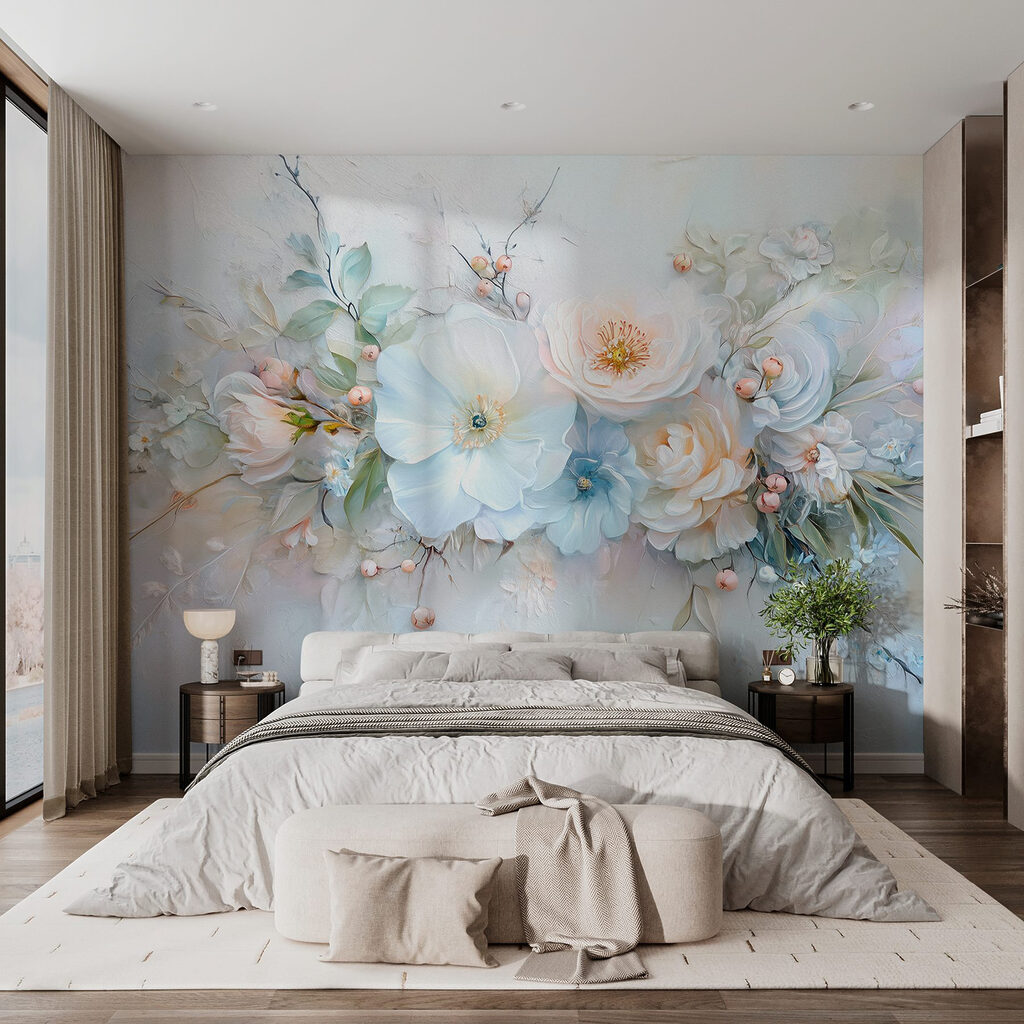 Light blue painted bouquet — interior 3