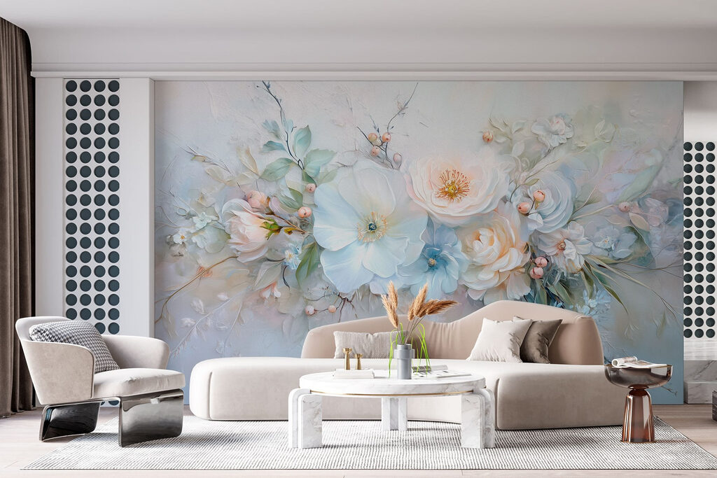Light blue painted bouquet — interior 4