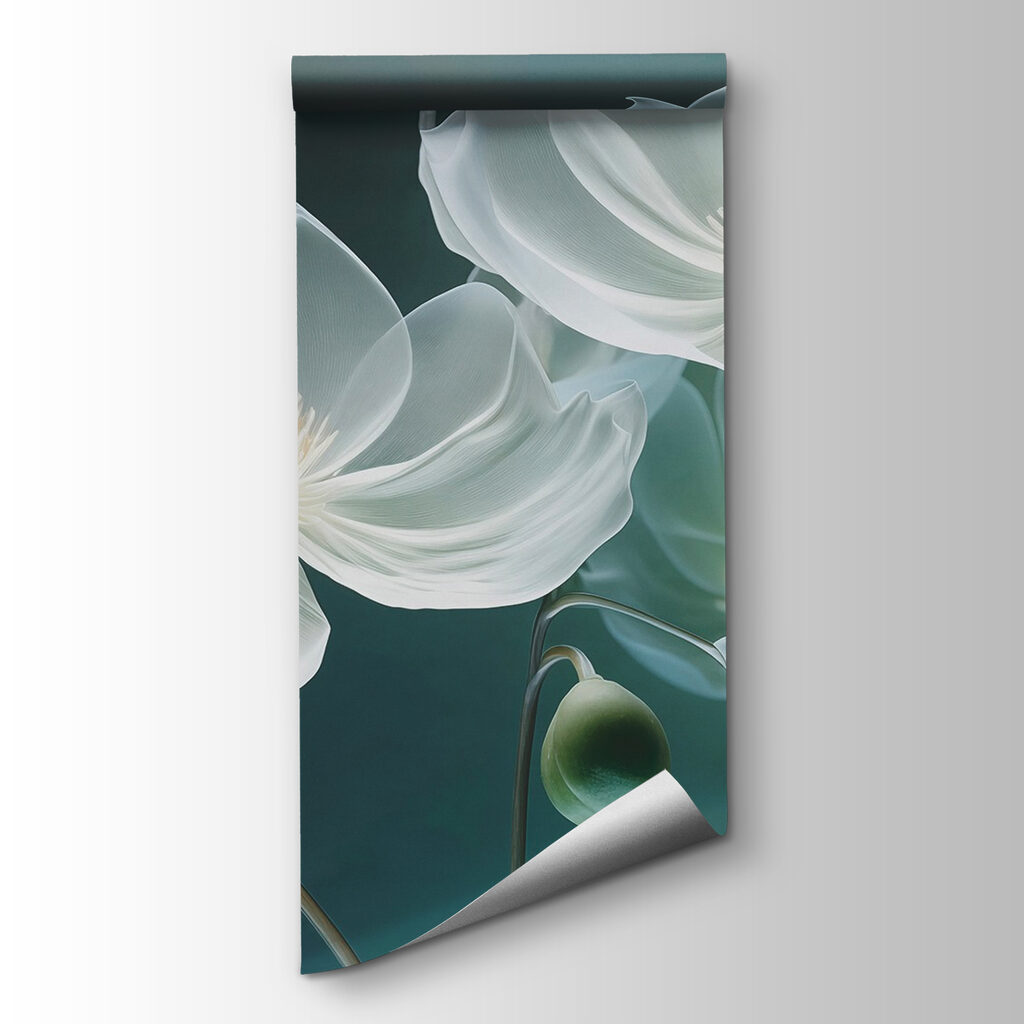 White flowers on green — product view