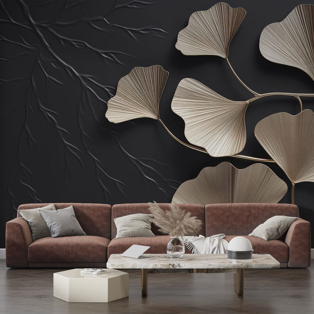 Fan-shaped ginkgo leaves — interior 2