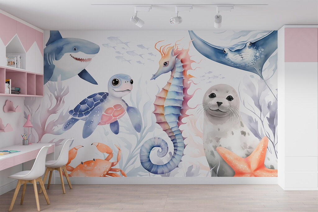 Sea creatures among corals — interior 1