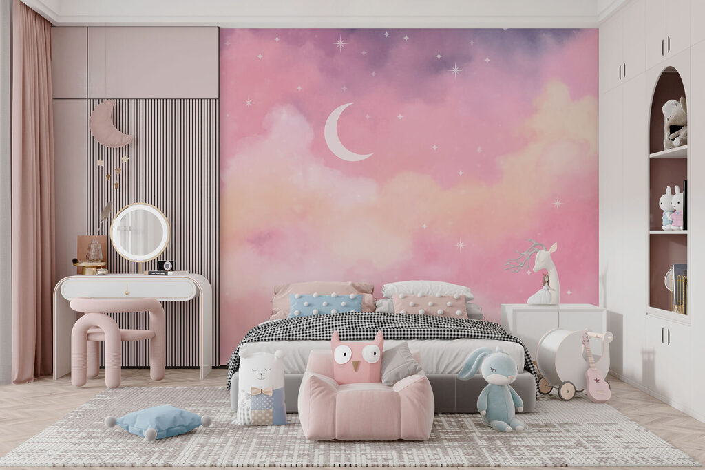 Moon between pink clouds — interior 3
