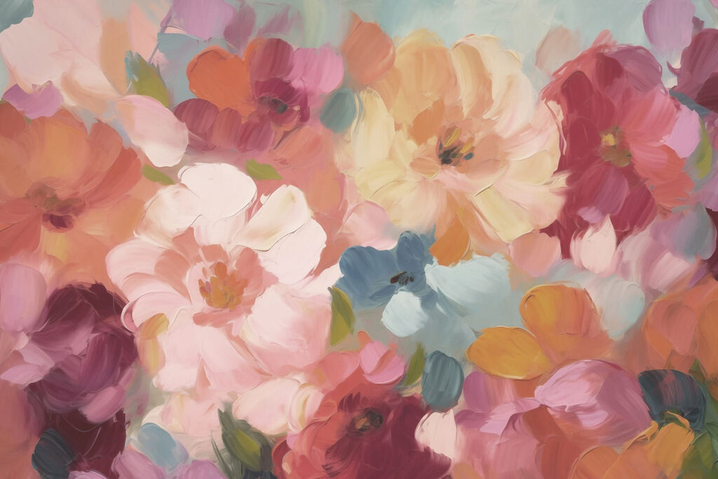 Bouquet in brushstrokes — full design