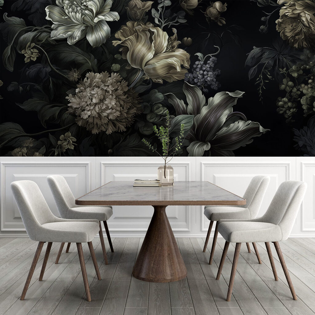 Flowers in Deep Shadow in an interior