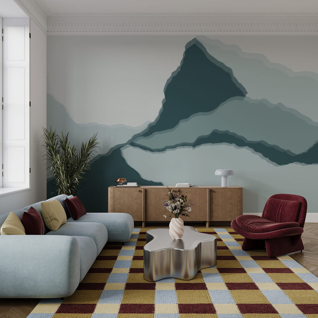 Blue-grey mountain layers — interior 1