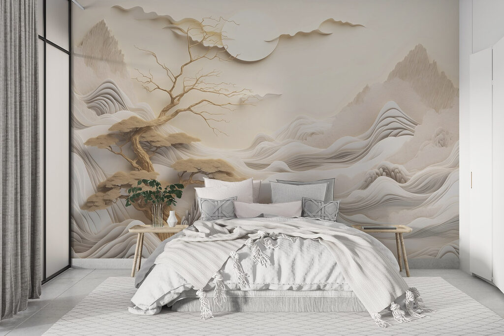 Sculpted Mountain Landscape in an interior