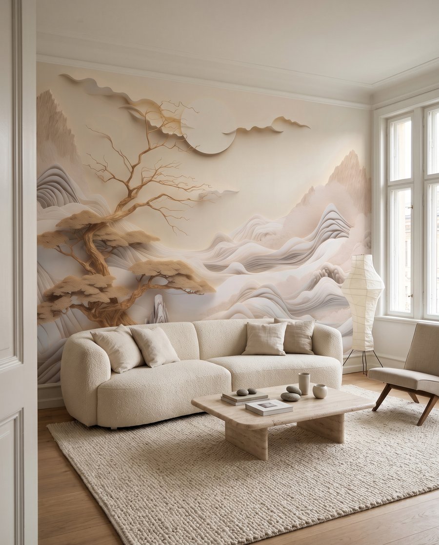 Sculpted Mountain Landscape in an interior