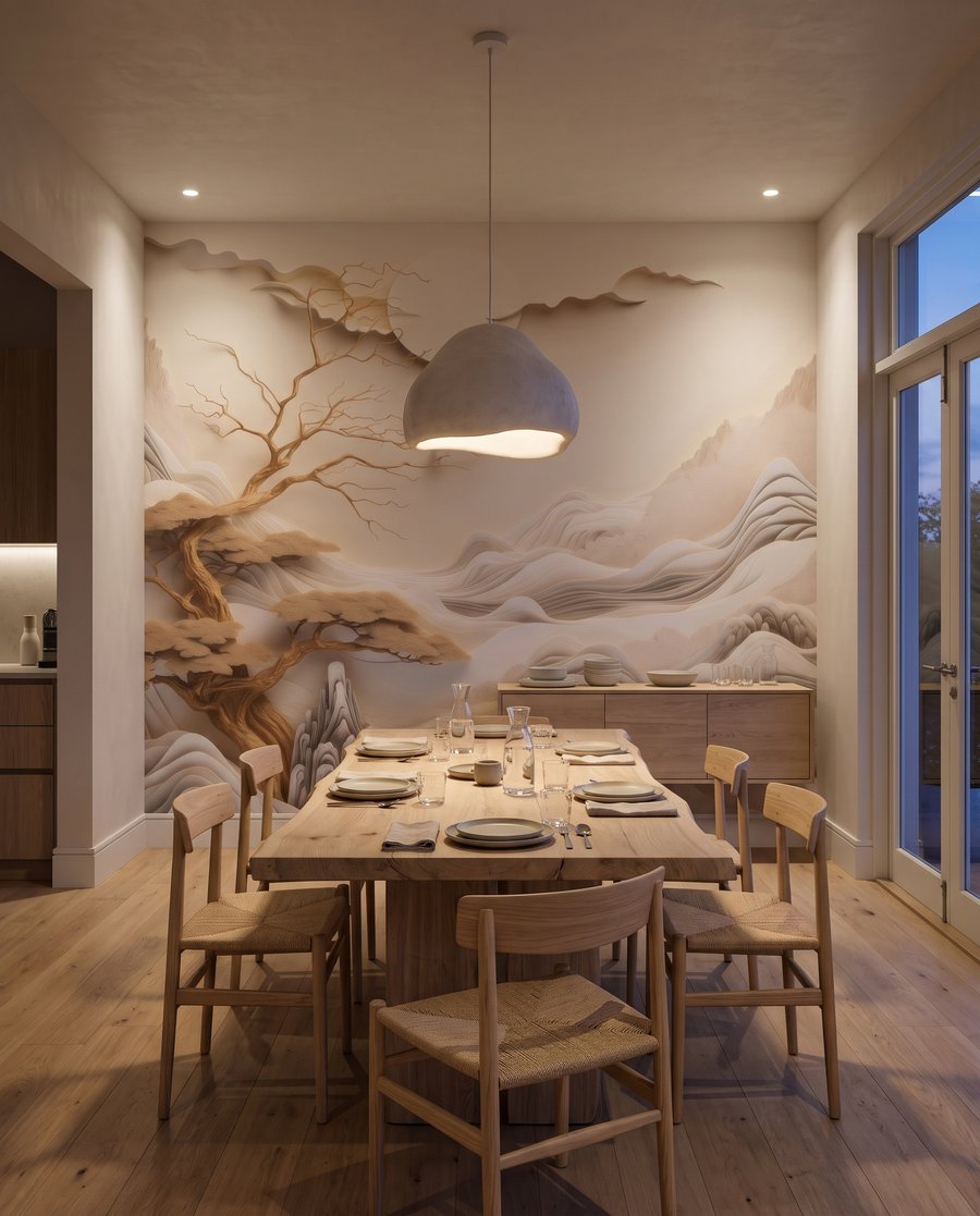Sculpted Mountain Landscape in an interior