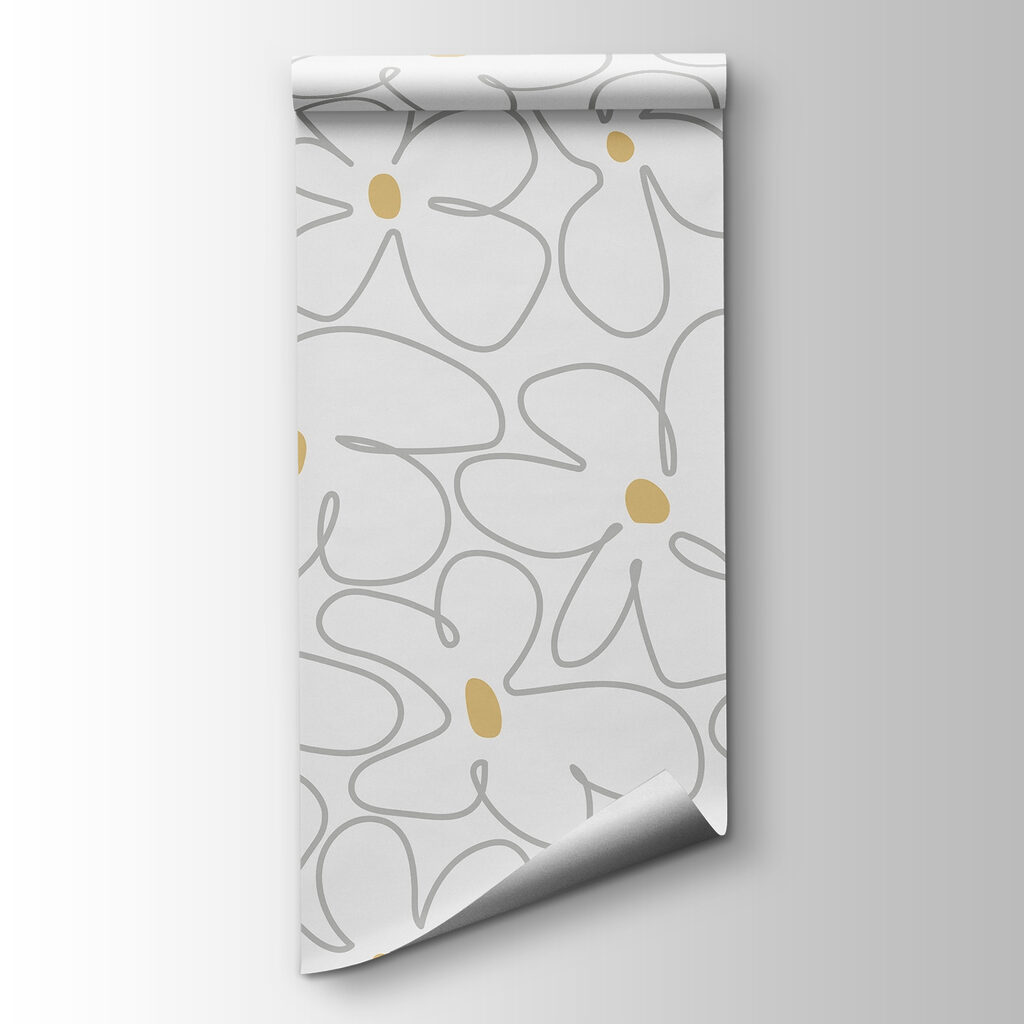 Yellow-centred flower outlines — product view
