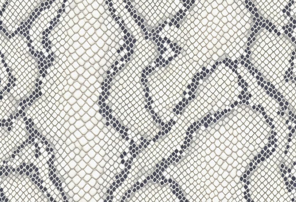 Dark scales on cream — full design
