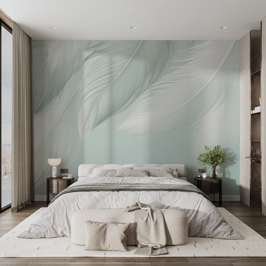 Feathers in soft folds — interior 1