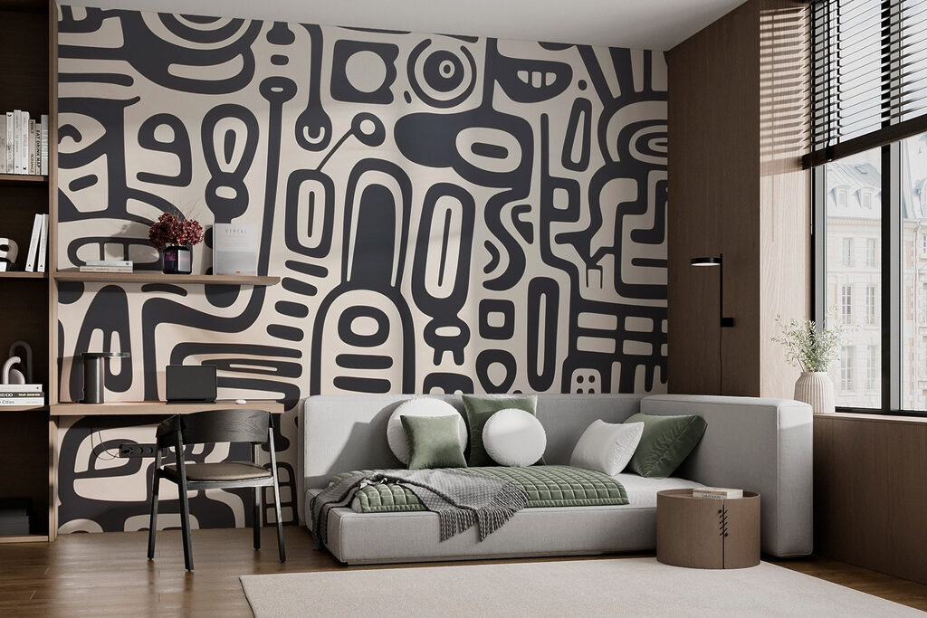 Playful Doodle Maze in an interior
