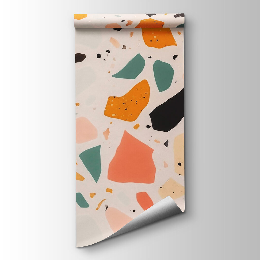 Colourful pieces on peach — product view