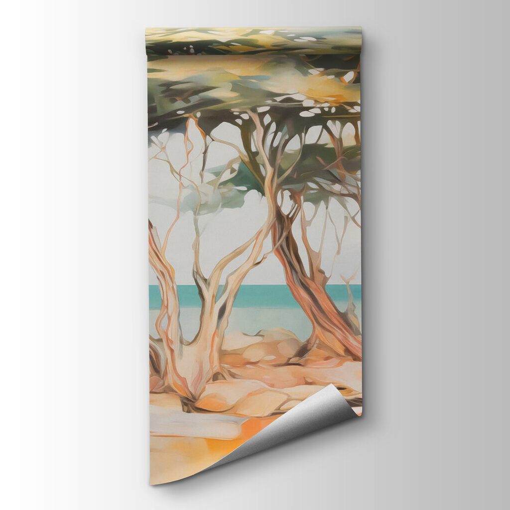Trees by blue water — product view